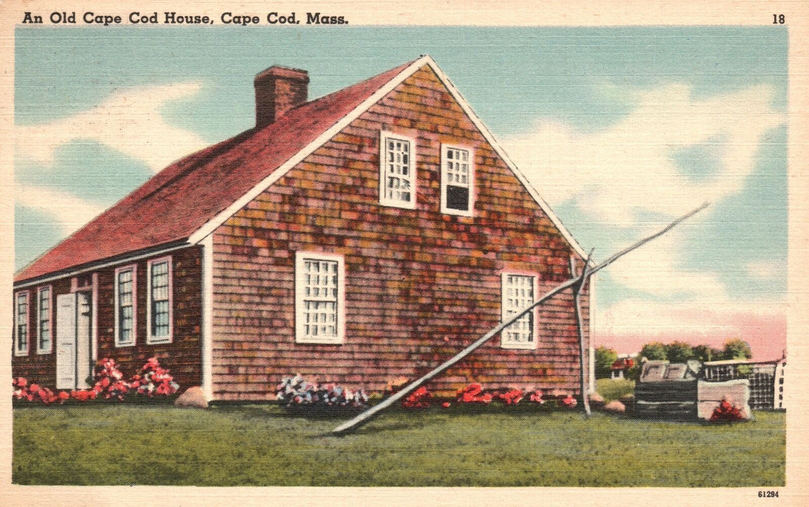 Vintage Postcard 1951 An Old Cape Cod House Old Homes Cape Cod