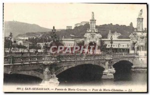 Postcard Old San Sebastian Puente de Maria Cristina Bridge Maria Cristina