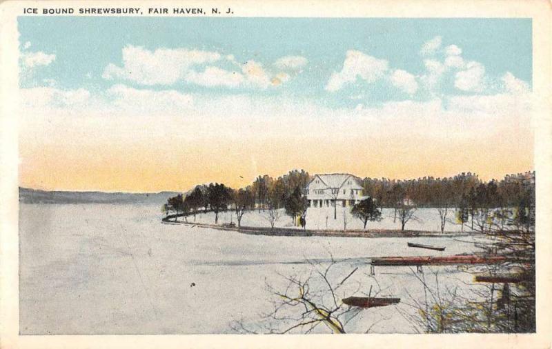 Fair Haven New Jersey Ice Bound Shrewsbury Antique Postcard K106330