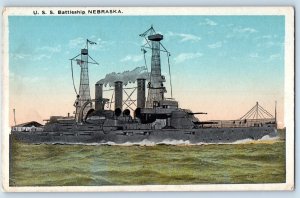 c1910's USS Battleship Nebraska US Navy Ship Unposted Antique Postcard