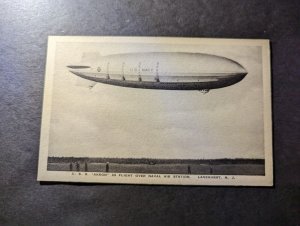 Mint USA Aviation Zeppelin Postcard USS Akron In Flight Over Naval Air Station