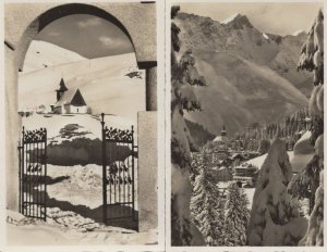 Arosa Bergkirchli 2x Mint Switzerland Real Photo Postcard s