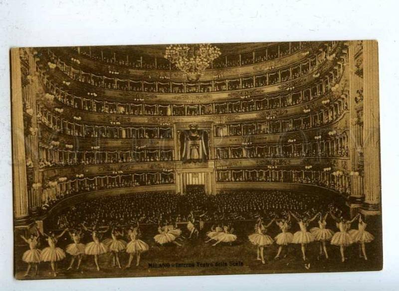 203253 ITALY MILANO La Scala BALLET Vintage postcard