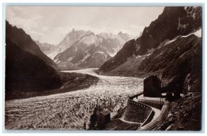 c1910 Chamonix The Sea of ​​Ice Houses Buildings France RPPC Photo Postcard