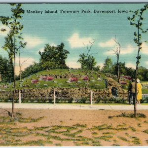 c1940s Davenport IA Monkey Island Fejewary Park Mound Bergstrom Peterson PC A234