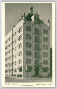 Oakland California~Hotel Piedmont St View~Cupola~Fire Escape~1940s B&W Postcard