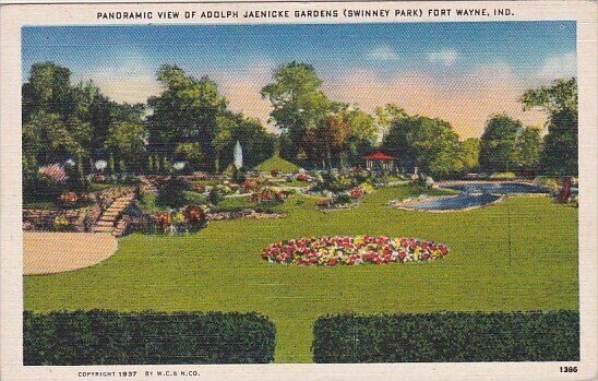 Panoramic View Of Adolph Jaenicke Gardens Fort Wayne Indiana
