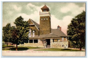 c1910 First Congregational Church Mount Vernon New Hampshire NH Vintage Postcard