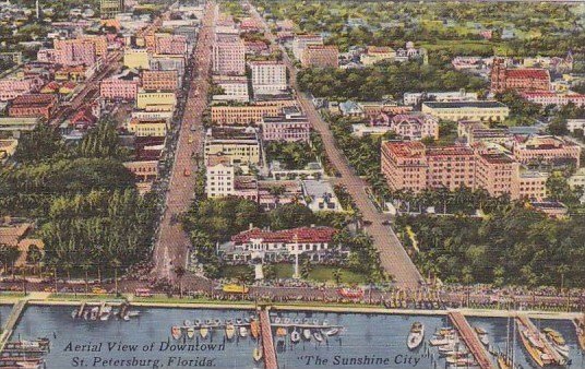 Florida Saint Petersburg Aerial View Of Downtown