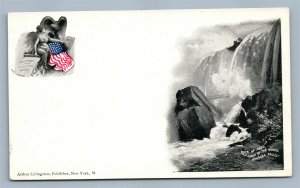 NIAGARA FALLS NY ROCK OF AGES ANTIQUE POSTCARD by ARTHUR LIVINGSTON