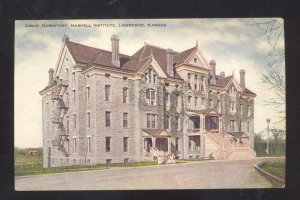 LAWRENCE KANSAS HASKELL INSTITUTE GIRLS DORMITORY VINTAGE POSTCARD 1908