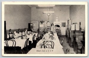 Calhoun Georgia~Offutt's Cafe Interior~Dining Tables & Booths~Chip Rack~B&W 1940