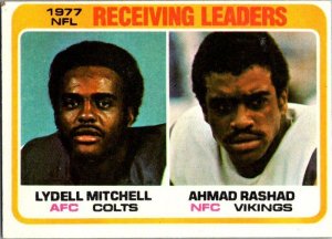 1978 Topps Football Card '77 Receiving Leaders Mitchell Rashad sk7523