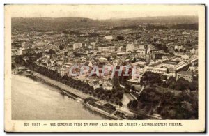 Old Postcard Vichy General view taken by plane docks of & # 39Allier Hydrothe...