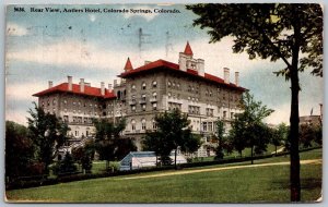 Colorado Springs Colorado 1919 Postcard Rear View Antlers Hotel