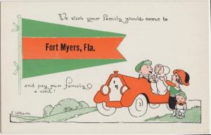 FT MYERS, FL - PENNANT STYLE card from 1920/30s...