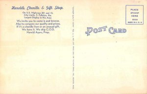 South Folkston Georgia Harold's Chenille and Gift Shop Postcard JI658109