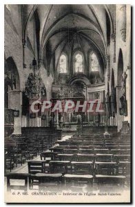 Old Postcard Chateaudun Interior of the Church of St. Valerien