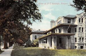 Freeport IL~Mayor NT Rawleigh 3-Story Stone/Stucco Home~Next-Door Neighbor c1910