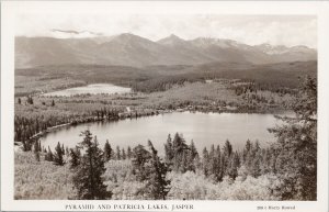 Pyramid and Patricia Lakes Jasper Alberta Harry Rowed 208 RPPC Postcard G10