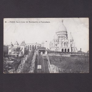 FRANCE 1913, Postcard, Paris, Sacré-Cœur & Funicular, send to Denmark