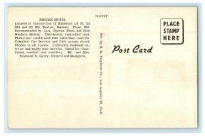 c1940s Brooks Motel Intersection US 36 383 283 Norton Kansas KS Postcard 