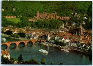 Postcard - View onto Castle and Old Bridge - Heidelberg, Germany