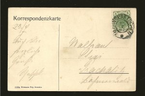 Austria Postmark 1907 Bohm Schweiz Austria Hermann Pay Dresden Postcard