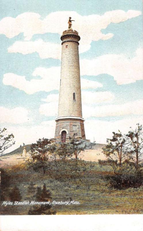 Duxbury Massachusetts Myles Standish Monument Antique Postcard K27632