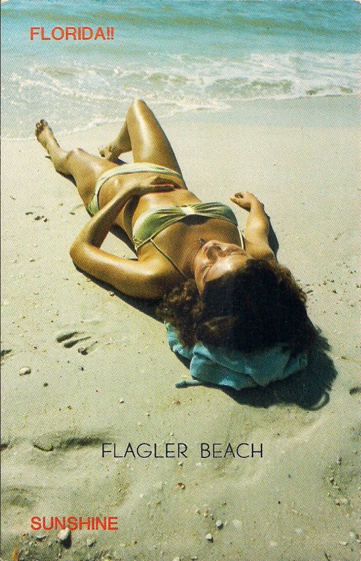 Flagler Beach FL, Beautiful Woman, Sexy Bikini Girl on Beach, Swimsuit