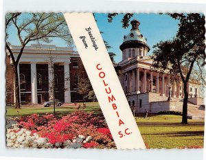 Postcard Caroliniana Library State House Greetings from Columbia South Carolina