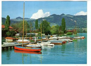 Sailboats, Thunersee Lake Thun, Bernese Oberland, Alps, Switzerland