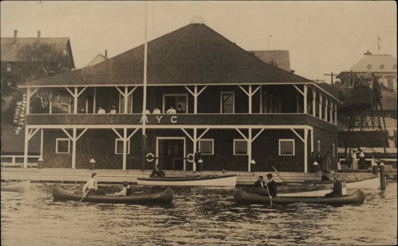 Newport Cancel Rhode Island RI MYC Yacht Club Watch Hill? BISHOP c1910 RPPC