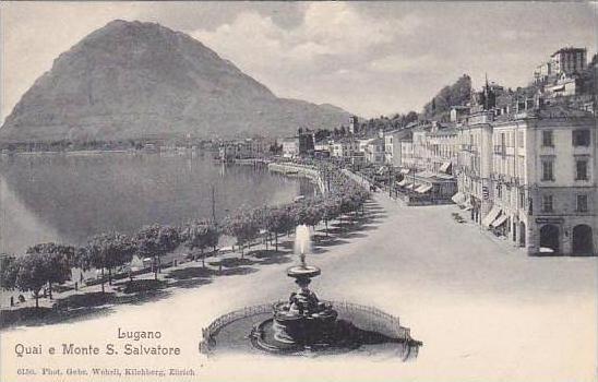 Switzerland Lugano Quai e Monte San Salvatore