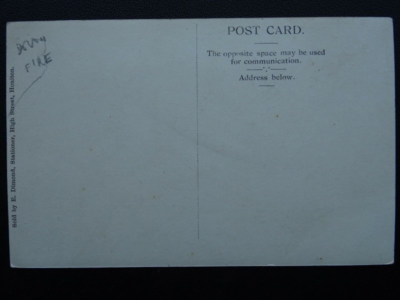 HONITON St. Michael's Church BEFORE & AFTER FIRE c1911 RP Postcard by E. Dimond