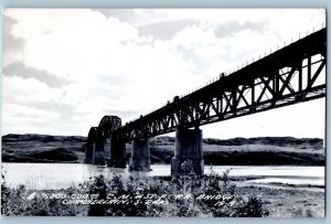 Chamberlain South Dakota SD Postcard RPPC Photo C M & ST. P RR Railroad Bridge