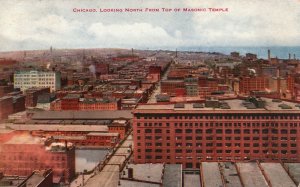 Vintage Postcard 1912 Looking North From Top of Masonic Temple Chicago Illinois