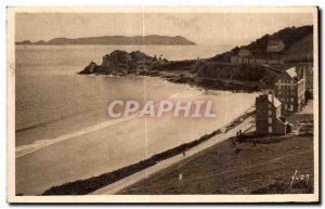 Old Postcard Perros Guirec Cotes Trestrignel North Beach and Pointe du Chateau