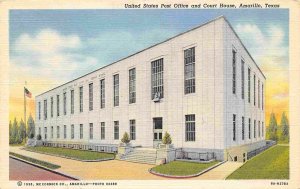 US Court House & Post Office Amarillo Texas linen postcard