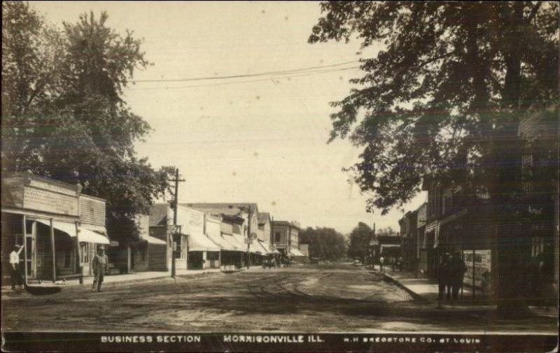 Morrisonville IL Business Section c1920 Real Photo Postcard