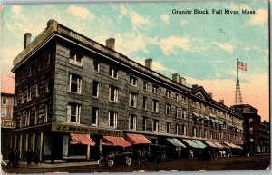 JC Brady Drug Store Granite Block, Fall River MA c1912 Vintage Postcard G41