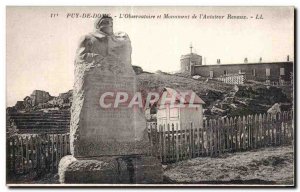 Old Postcard Puy de Dome The Obervatoire and I Renaux aviation Aviator Monument