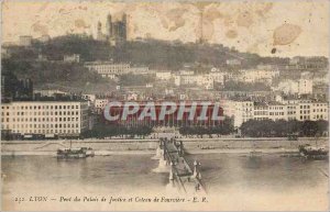Postcard Old Bridge Lyon Courthouse and Coteau de Fourviere