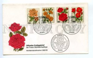 418378 GERMANY 1982 year flowers ROSES First Day COVER