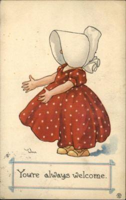 BERNHARDT WALL Sunbonnet Girl c1910 Postcard