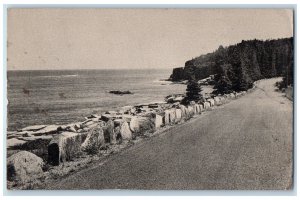 1938 Otter Cliffs and Shore Road Acadia National Park Bar Harbor ME Postcard 