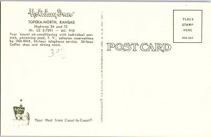 Postcard HOTEL SCENE Topeka Kansas KS AJ0543