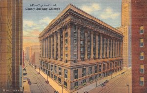 Chicago Illinois 1940s Postcard City Hall And County Building