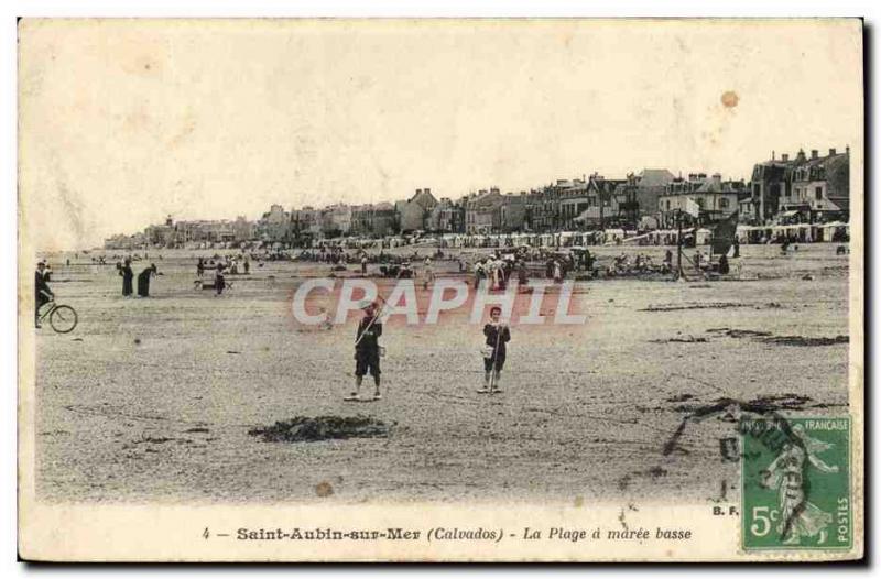 Old Postcard Saint Aubin sur Mer The Plage Maree Basse