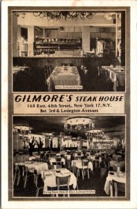 Postcard Gilmore's Steakhouse Restaurant 148 East 48th Street New York City